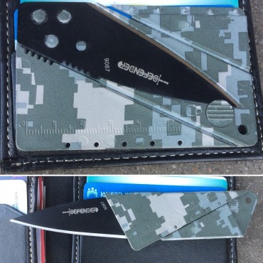 6 in. Card Sized Practical Folding Knife Woodland Digital Camo