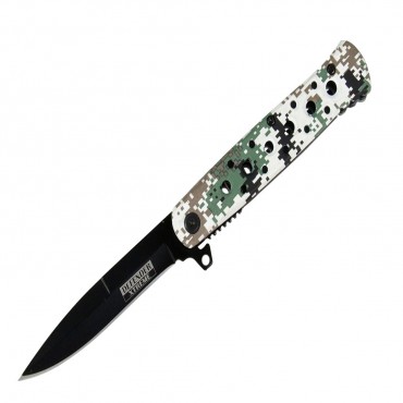 7.25 in. Defender Xtreme White Digital Camouflage Folding Spring Assisted Knife