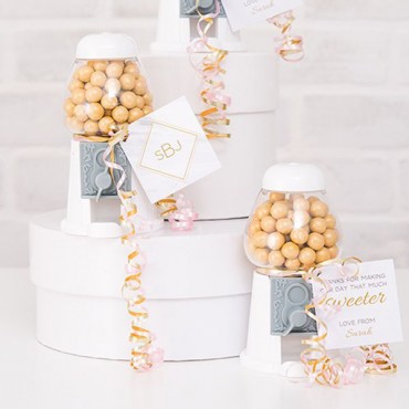 White Gumball Machine Party Favor