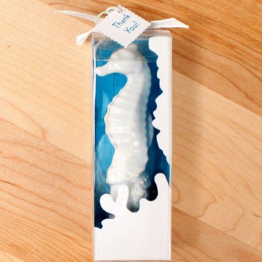Ceramic White Sea Horse Wine Stopper Favor Gift Boxed - 4 Pieces