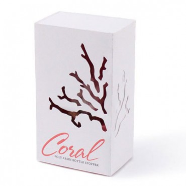 White Coral Wine Bottle Stopper Favor Gift Boxed - 4 Pieces