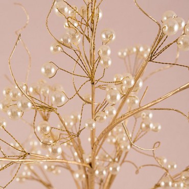 Pearl & Vintage Gold Wire Ornamental Tree