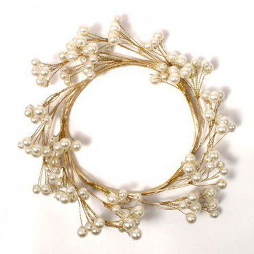 Pearl & Vintage Gold Wire Ornamental Ring