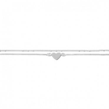 11 in. + 1 in. Double Strand Heart Anklet