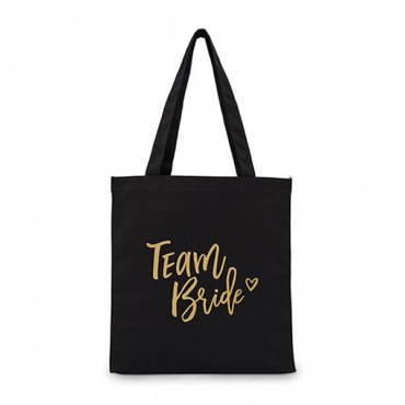 Plain Black Canvas Tote Bag For Bridesmaid - Team Bride