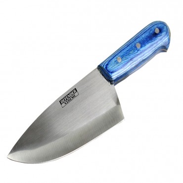 10 in. Defender Xtreme Butcher Knife Stainless Steel Blade with Blue Wood Handle