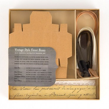 12 Vintage Style Favor Wrapping Kit