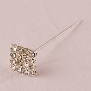 Crystal Square On 6 Cm Needle - 2 Pieces