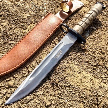 13.5 in. Desert Camo Bayonet Hunting Knife with Sheath