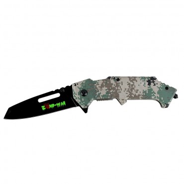 8 in. Zomb War Spring Assisted Clip Point Knife & Digital Camo