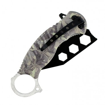 7.5 in. Zomb War Spring Assisted Tanto Knife with 420 Friendly Handle and Fore Finger Grip