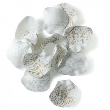 Love Letter Printed Silk Flower Petals - Mr. And Mrs. - 2 Pieces