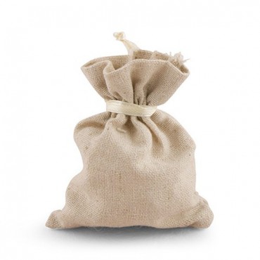 Mini Cotton Linen Drawstring Bags - Plain - Pack of 12 - 2 Pieces