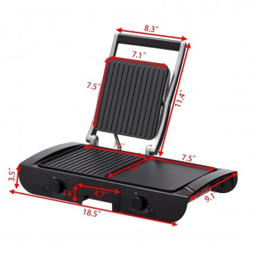 1500 W Electric 2 - in - 1 Multi Grill Griddle Sandwich Maker With Nonstick Plates