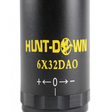 Hunt-Down Black Matte 6x32DAO R/G Compact Hunting Rifle Scope