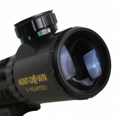 Hunt-Down 3-9x40TEO BK Matte Tripple Illuminated Hunting Rapid Range Rifle Scope