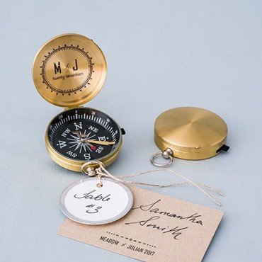 Gold Compass Wedding Favor - Pack of 6