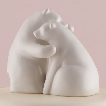 Interlocking Bear Hug Cake Topper Figurine Set