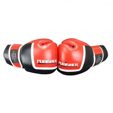16 oz Last Punch Red and Black Punisher Boxing Gloves