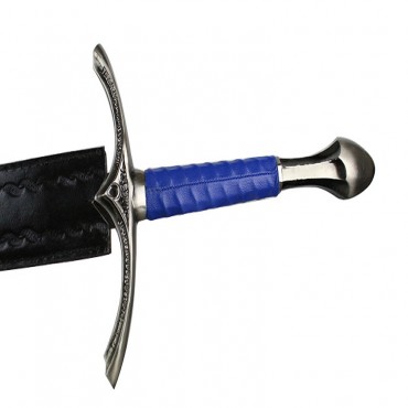 43 in. Medieval Style Sword with Blue Leather Handle and Leather Sheath