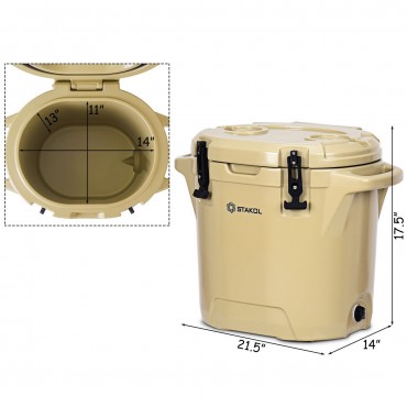 27 Quart Outdoor Insulated Bucket Cooler Ice Chest