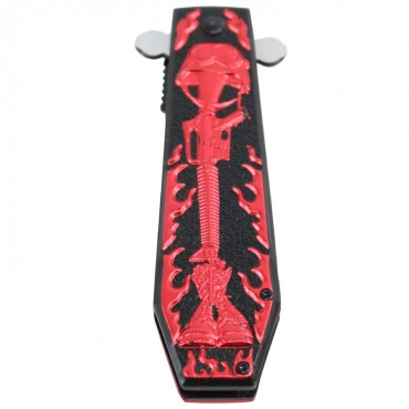 9.5 in. Hunt Down Coffin Handle with USA/Red M16 Design Spring Assisted Knife