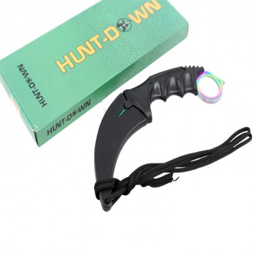7.5 in. Hunt-Down Karambit Multi Color Blade Hunting Knife with Sheath and Clip