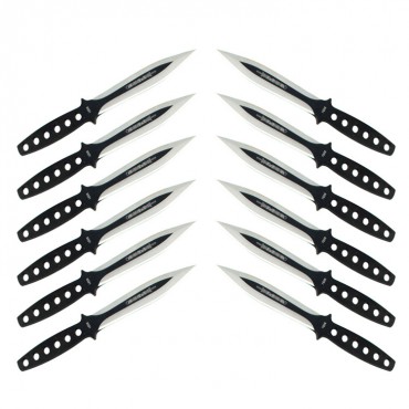 6 in. Defender Xtreme 12 Piece Throwing Knives set With Nylon Sheath