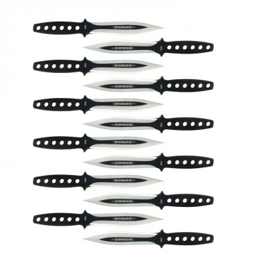 6 in. Defender Xtreme 12 Piece Throwing Knives set With Nylon Sheath