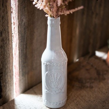 Vintage Inspired Ceramic Bottle With Lavender Motif - Large - 2 Pieces