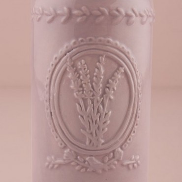 Vintage Inspired Ceramic Bottle With Lavender Motif - Small - 2 Pieces
