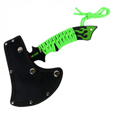 Zomb-War 11 in. Green Dragon Axe Outdoor Hunting Camping Survival Steel Axe