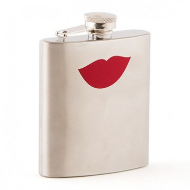 Red Lips Stainless Steel Hip Flask