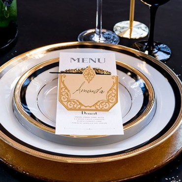 Art Deco Laser Embossed Place Cards