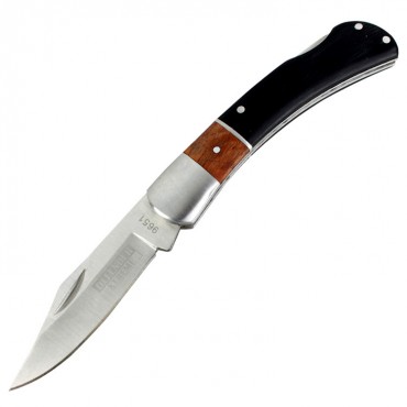 Defender-Xtreme 7 in. Black & Brown Assisted Opening Folding Knife Black Wood Handle