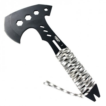 Defender-Xtreme 10.5 in. Hunting Survival Tactical Axe - Black & Snow Camo Handle