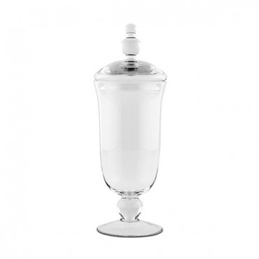 Large Glass Apothecary Jar For Candy Buffet Table – Bell Shaped Bowl With Lid And Stand