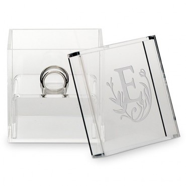 Acrylic Wedding Ring Box - Modern Fairy Tale Etching