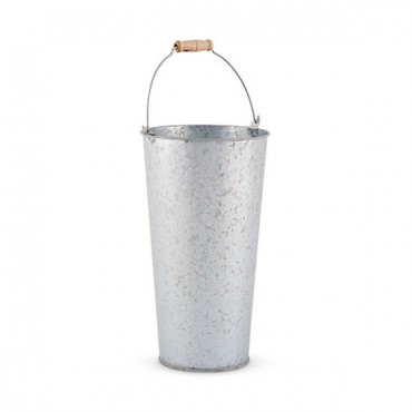 Galvanized Flower Market Bucket With Handle - Large - 2 Pieces