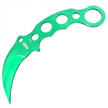 Defender-Xtreme 7.5 in. Tactical Combat Karambit Knife Full Tang With Sheath Green
