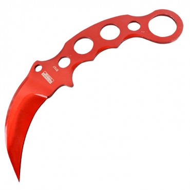 Defender-Xtreme 7.5 in. Tactical Combat Karambit Knife Full Tang With Sheath Red