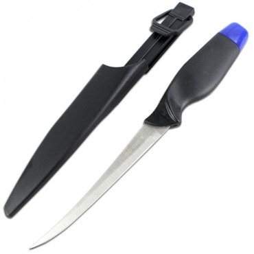 11.5 in. Defender Comfort Fish Fillet Knife with Serrated Blade Gut Hook & Sheath