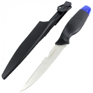 Defender 10.5 in. Fillet Knife for Fishing with Serrated Edge & Sheath