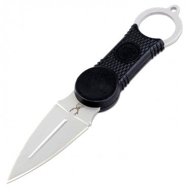 TheBoneEdge 7 in. Fixed Blade Tactical Survival Neck Knife With Sheath Black Handle