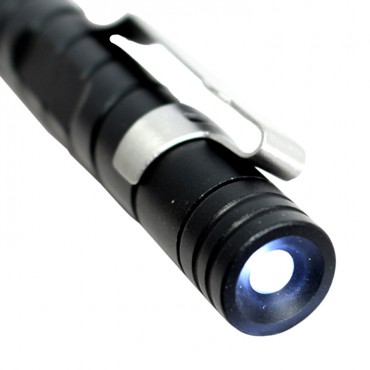 Defender Black 6 in. LED Tactical Jet Black Twistable Mini Flashlight Aluminum Pen