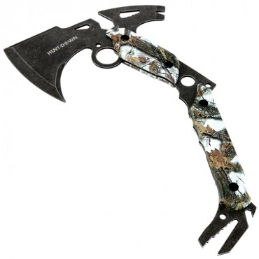 Hunt-Down 13 in. Hunting Survival Axe With Sheath - Gray Camo Color Handle