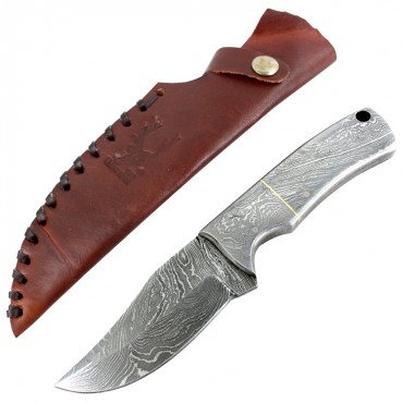TheBoneEdge High Quality 7 in. Silver Full Tang Damascus Blade Hunting Survival Knife