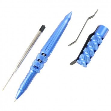 Hunt-Down New Powerful 6 in. Blue Police Survival Tactical Pen For Self Defense