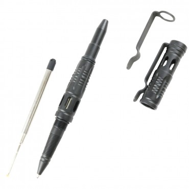 Hunt-Down New Powerful 6 in. Black Tactical Pen For Self Defense with Glass Breaker