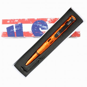 Hunt-Down New 6 in. Orange EMS Tactical Pen For Self Defense with Glass Breaker